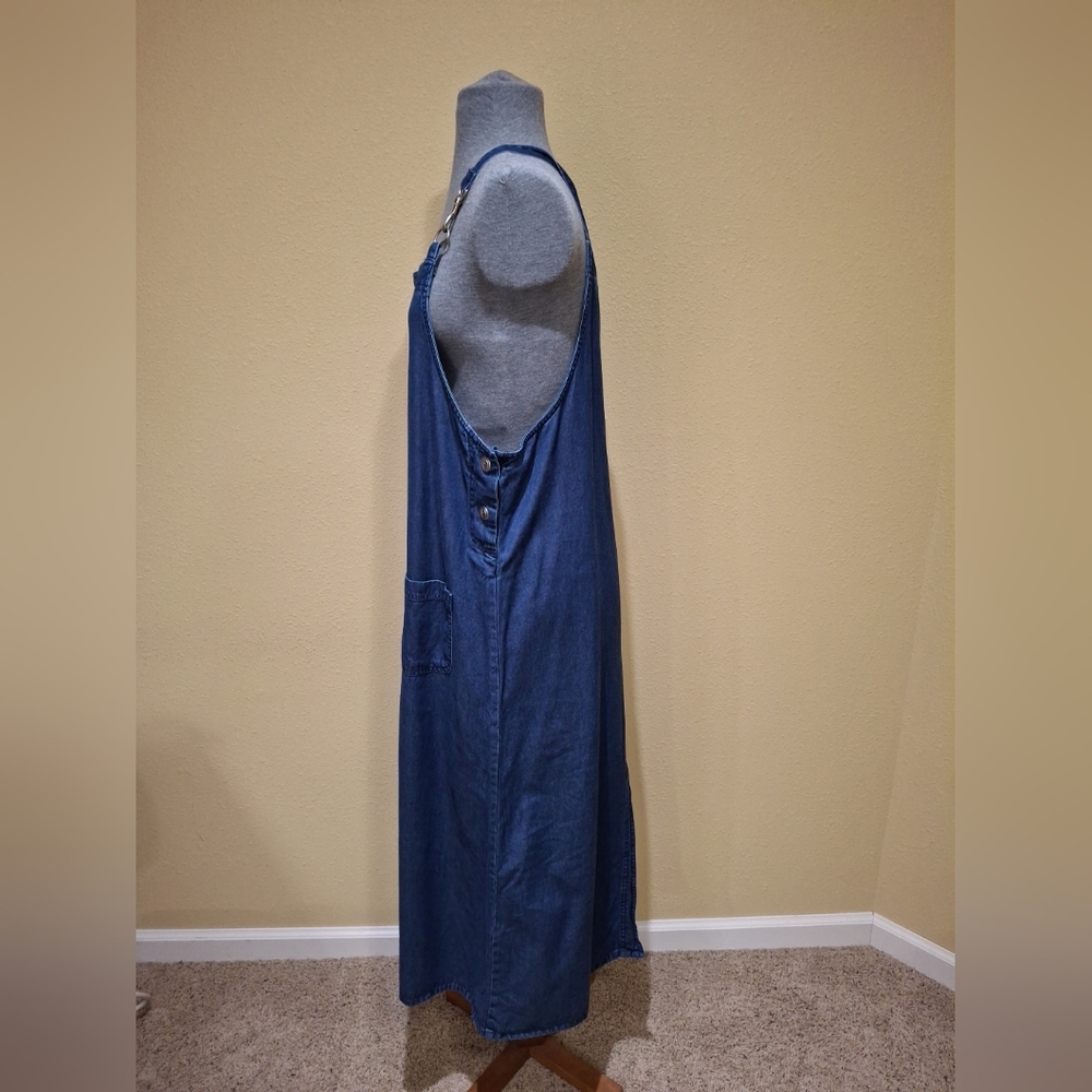 90s Y2K Denim Overalls Dress - Picture 2 of 8